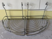 Półka narożna zawieszana komplet 2 szt Koszyk na reling do kuchni łazienki