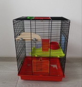 Klatka dla chomika gryzoni z piętrami domek miska platformy