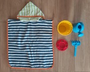 Ponczo plażowe kąpielowe z odpinanym kapturem Ikea + zestaw do piasku