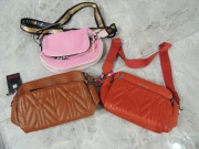 komplet nowych torebek damskich brązowa czerwona / ceglasta i różowa nerka 