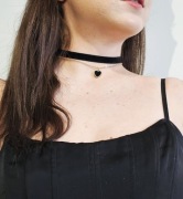 Choker z naszyjnikiem i małym serduszkiem
