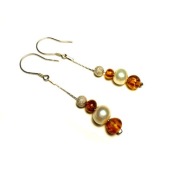 Fiolekart - Kolczyki, biżuteria artystyczna / bursztyn, perły