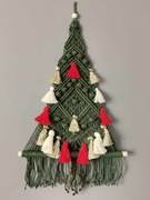 Choinka ze sznurka, ozdoba świąteczna na ścianę, makrama, boho, rękodzieło.