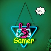Neon LED GAMER na Ścianę Dekoracja Wisząca USB RGB Neon Gamingowy 