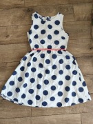 Sukienka w grochy dla dziewczynki Bonprix 158