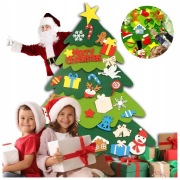 CHOINKA Z FILCU Z OZDOBAMI XXL 43 SZT RZEPY DLA DZIECI PREZENT ŚWIETA BOŻE