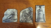 Zestaw 3 płaskorzeźb grecka płaskorzeźba 3 szt Minerwa Achilles Fletka