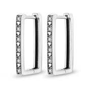 Eleganckie nowe kolczyki prostokąty srebrne 925