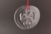 Medalion szklany z motylem - zawieszka - Georgshütte