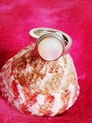 **stary perłowy pierścionek VINTAGE srebro 1970+