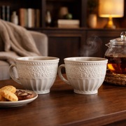 Filiżanki porcelanowe vintage ceramiczne do kawy herbaty beżowe