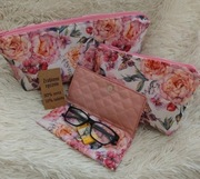 Zestaw 2 kosmetyczek plus etui na okulary / Handmade 