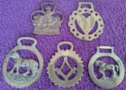 5 angielskich mosiężnych zawieszek dekoracji