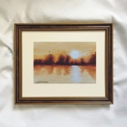 Obraz Akwarela Słoneczny Przelot A5 Rękodzieło Boho