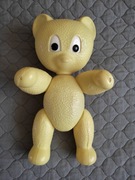 Zabawka PRL - Plastikowy miś - Żółty