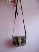 Teufel vintage torebka zimowa zamsz z kożuszkiem i szarotkami 