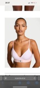 Biustonosz Victoria’s Secret 36 VS różowe paski logo