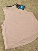 Koszulka na ramiączkaczh top sportowa do ćwiczeń bieganie pudrowy róż len