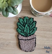 Podkładka/Podstawka pod kubek, handmade, kwiat - Kłębi Się