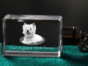 West Highland White Terrier brelok sześcienny ŚWIECĄCY 