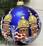 Bombka choinkowa szklana ręcznie malowana Kościółek