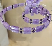 Bransoletka i naszyjnik ze srebra S925 z ametystem 