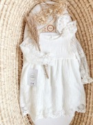 Sukienka na chrzest Anna do chrztu boho muslin koronka 74