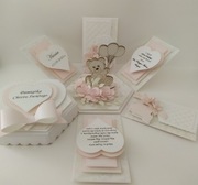 Kartka 3d exploding box prezent chrzest narodziny urodziny ciąża gratulacje