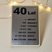 Prezent na 18 30 40 50 Urodziny Tabliczka Grawer A5 Imię