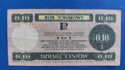 Bon towarowy 10 centów Pekao 1979 r. Seria IB