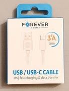 Forever kabel USB USB-C 100cm 3A