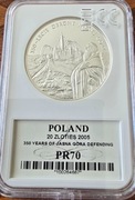 20 zł.moneta 2005r. 350 LECIE OBRONY JASNEJ GÓRYGRADING GCN 70