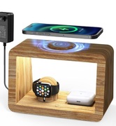 Stacja ładowania bezprzewodowego 4w1 do iPhone Apple Watch AirPods lampka