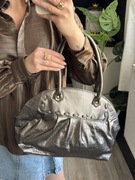 Metaliczna brąz/złoto torebka na ramię eco skóra boho trendy modna city bag