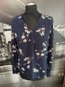 Granatowa koszula House S kwiat wiśni