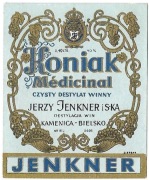 Etykieta na alkohol, KONIAK MEDICINAL, Kamienica-Bielsko, Jenkner