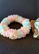 Gumka do włosów scrunchie pluszowa na szydełku Frotka handmade Unikorn