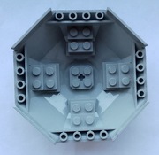 LEGO 2618 Jasnoszary kokpit 10 x 10 x 4 ośmiokątny z otworem na oś
