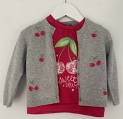 United Colors Of Benetton. nowe sweterek t-shirt wisienki 82 cm 2 szt.