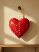 Rękodzieło: Serce z gipsu z koralikami – Zawieszka 3D Boho/Prezent