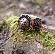 Personalizowany pierścionek/sygnet męski. Niedzwiedź