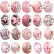 Charm do bransoletki modułowej charms koralik 2 sztuki różowe losowe