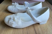 Buty komunijne białe 34 Nelli Blu baleriny obcas 