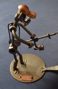 figurka Hinz&Kunst wędkarz metaloplastyka oryginał