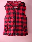 Kamizelka damska czarno czerwona krata roz.xl wymiary opis