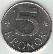Szwecja 5 koron kronor 1991 D - 28,5 mm - nr 4