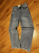 Baggy jeansy By O Lala S – niebieskie, szerokie dzwony, bdb stan