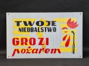 Tablica BHP PPOŻ PRL