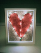 Świecące Serce w ramce .Prezent .Rękodzieło