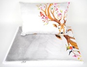 Kocyk panelowy z poduszką minky bawełna premium